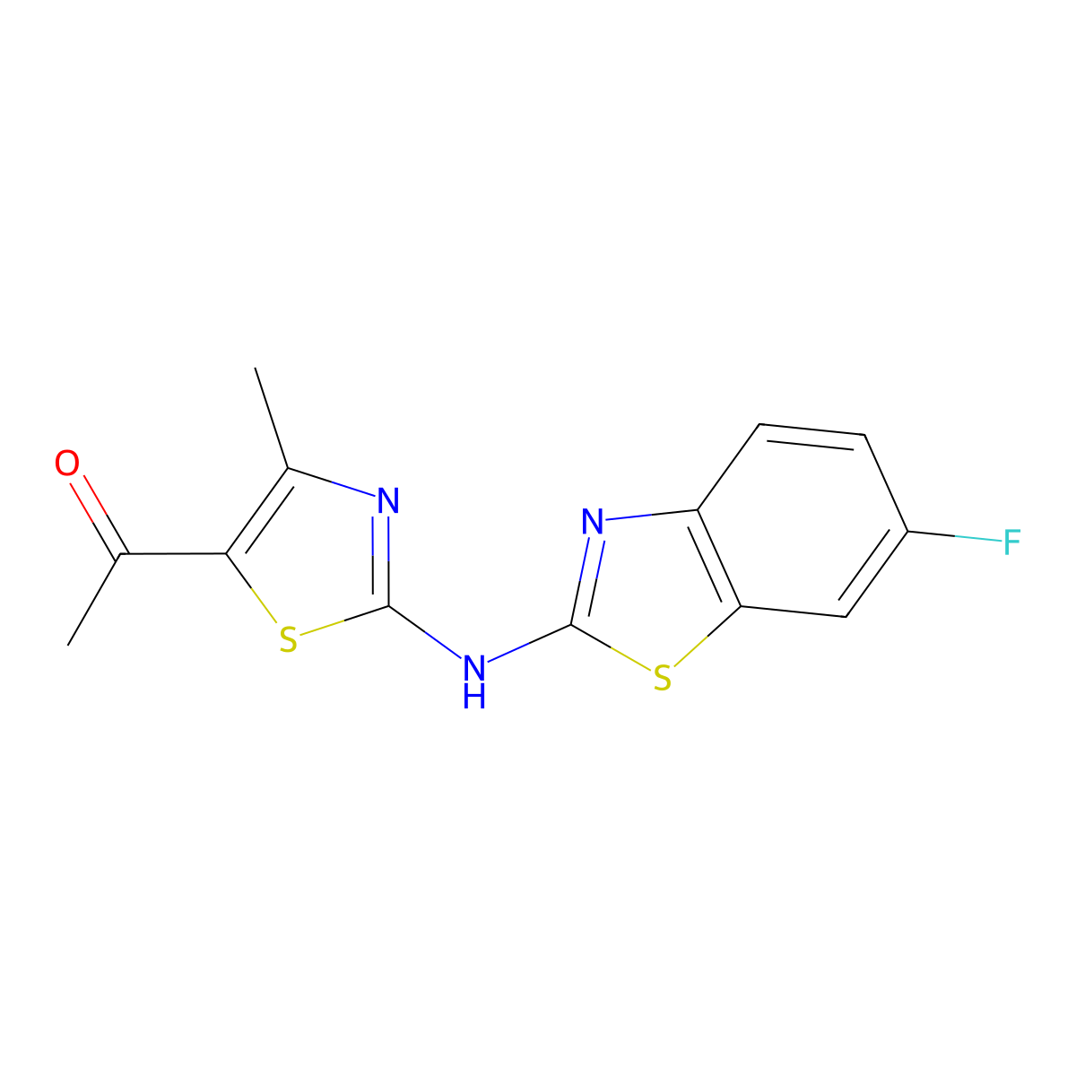 1-(2-((6-Fluorobenzo[d]thiazol-2-yl)amino)-4-methylthiazol-5-yl)ethanone molecular structure, CAS 862976-16-7