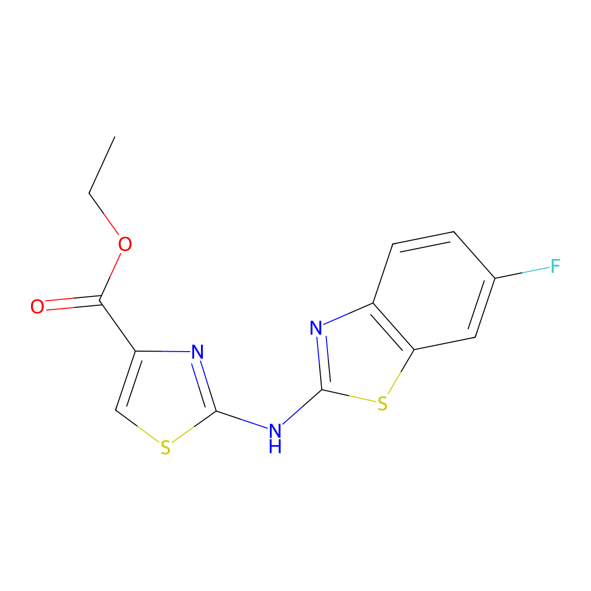 2-[(6-Fluoro-1,3-benzothiazol-2-yl)amino]-4-thiazolecarboxylic acid ethyl ester molecular structure, CAS 862976-17-8