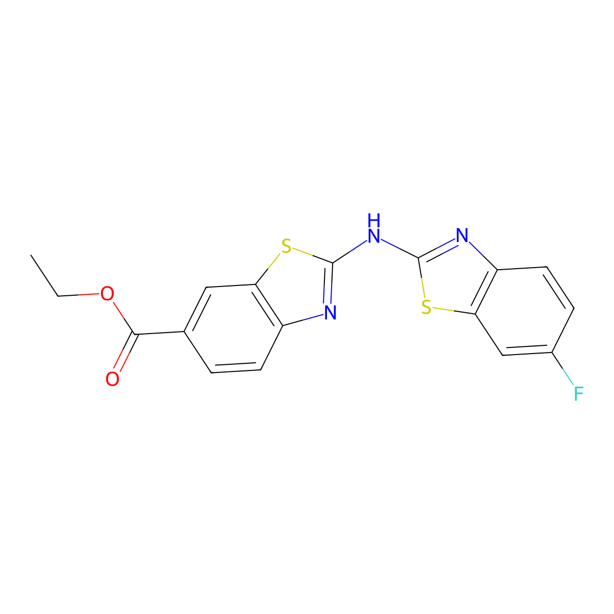 Ethyl 2-[(6-fluoro-1,3-benzothiazol-2-yl)amino]-1,3-benzothiazole-6-carboxylate molecular structure, CAS 862976-30-5