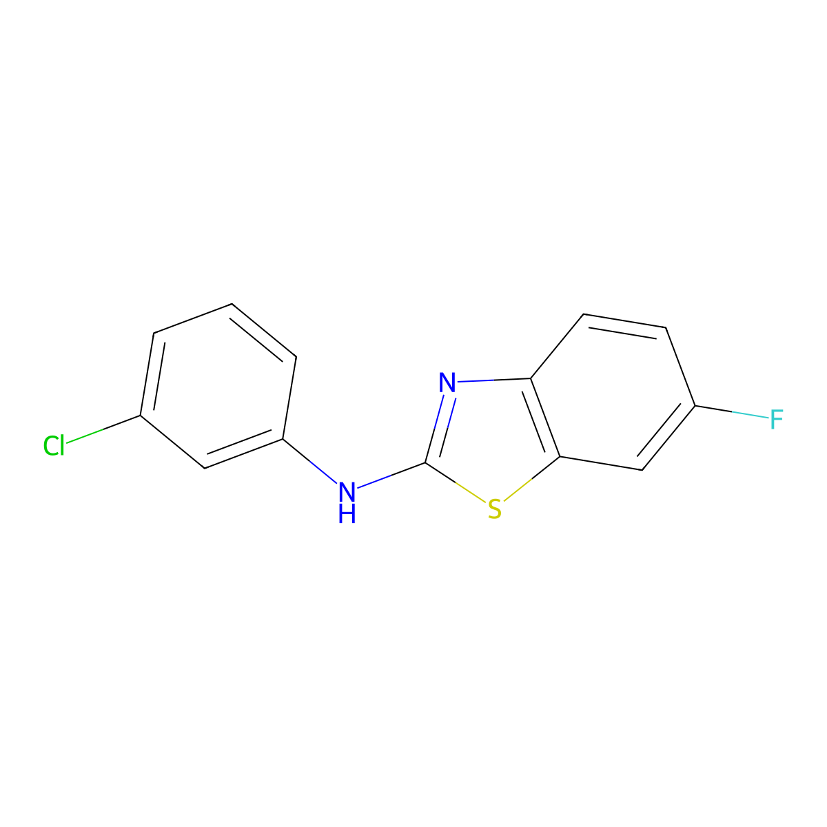 N-(3-chlorophenyl)-6-fluoro-1,3-benzothiazol-2-amine molecular structure, CAS 862976-31-6