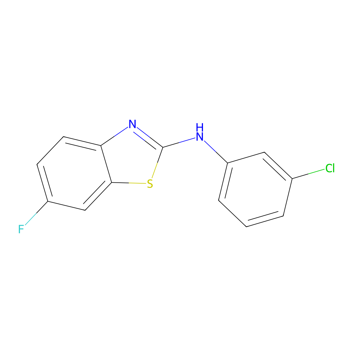 N-(3-chlorophenyl)-6-fluoro-1,3-benzothiazol-2-amine molecular structure, CAS 862976-31-6