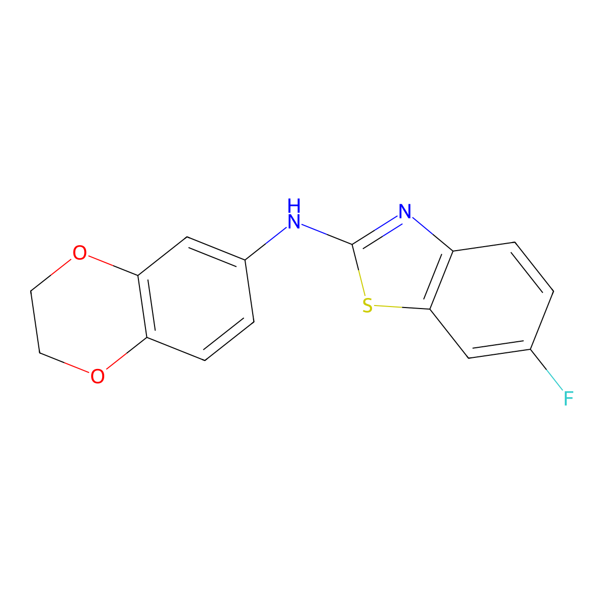 N-(2,3-dihydro-1,4-benzodioxin-6-yl)-6-fluoro-1,3-benzothiazol-2-amine molecular structure, CAS 862976-34-9