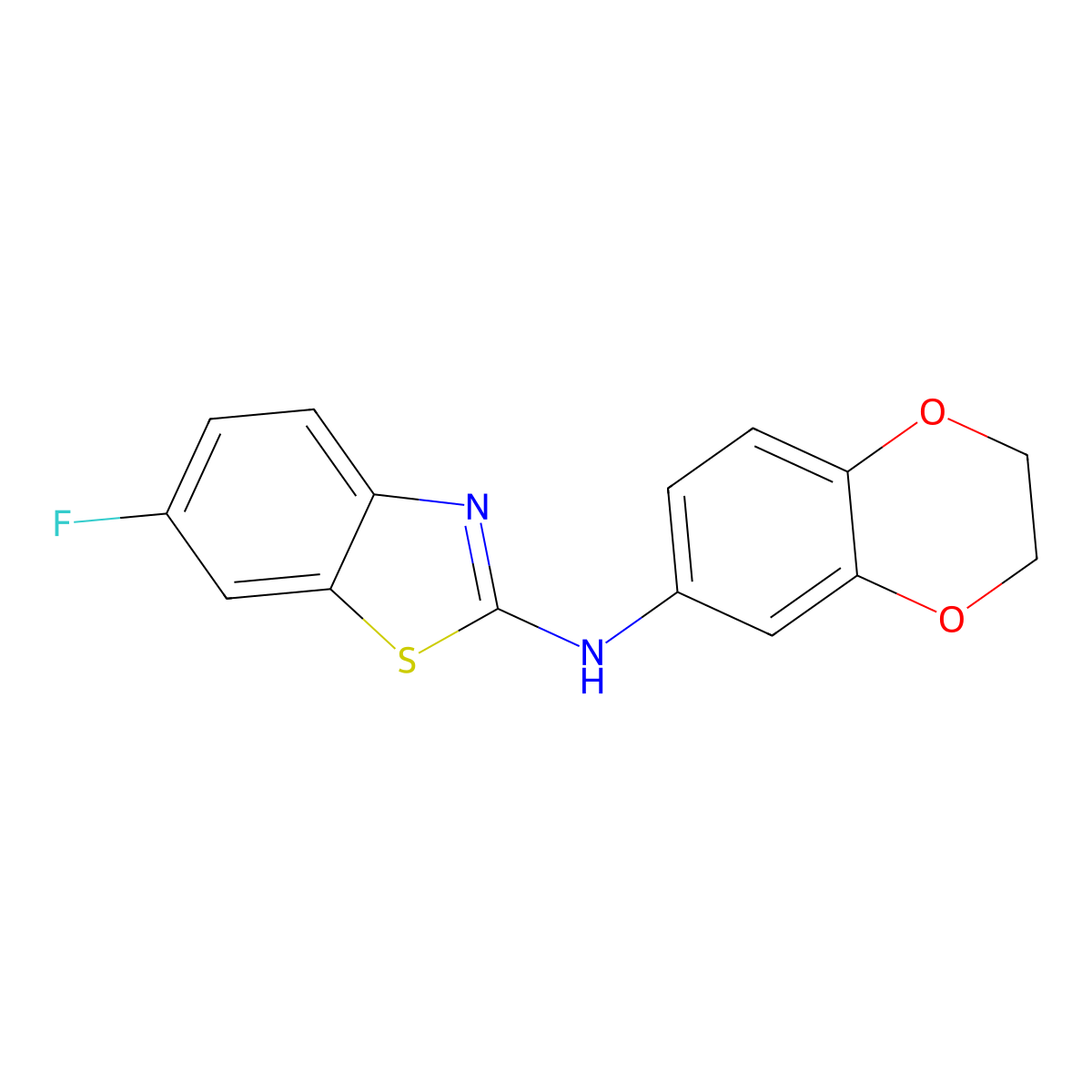 N-(2,3-dihydro-1,4-benzodioxin-6-yl)-6-fluoro-1,3-benzothiazol-2-amine molecular structure, CAS 862976-34-9