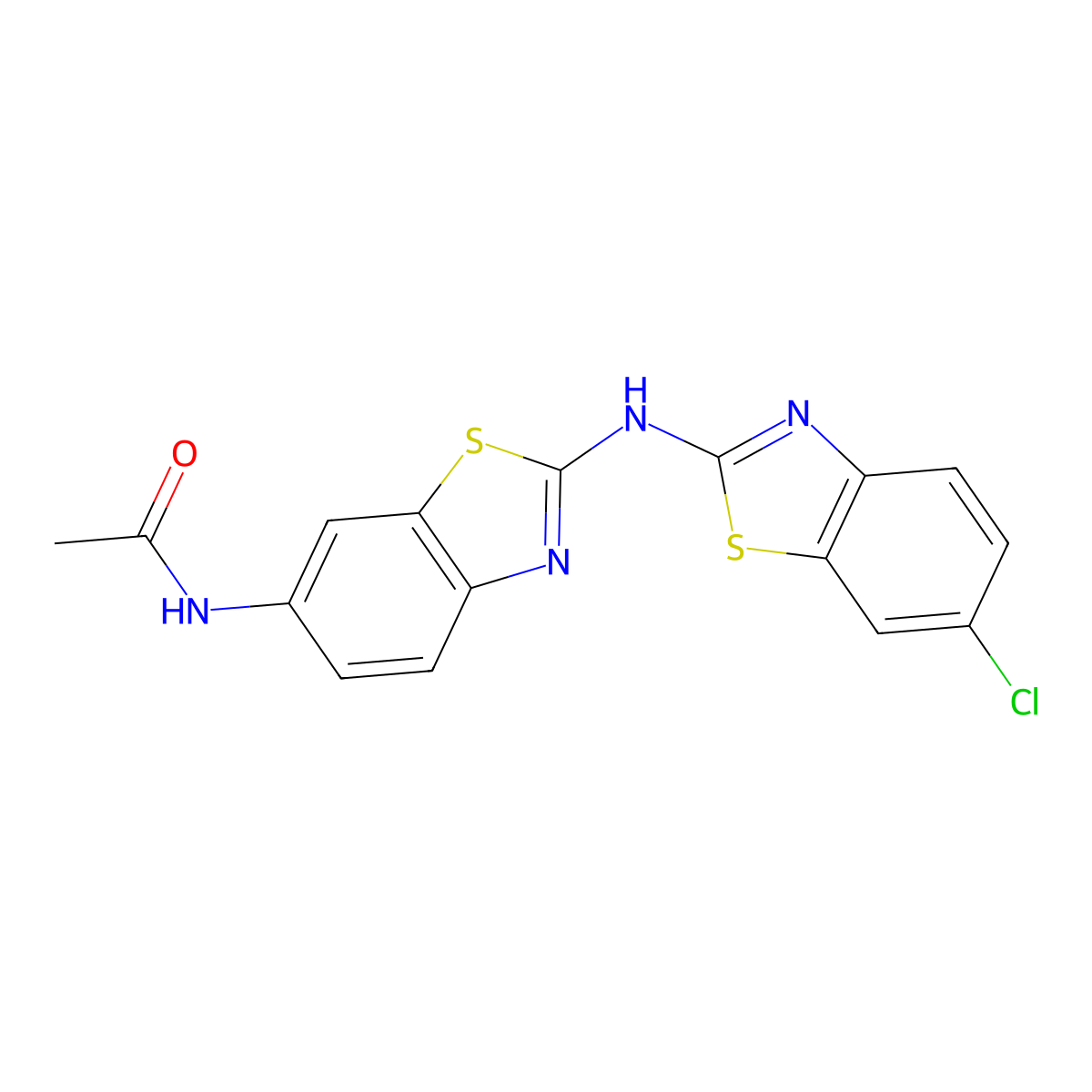 N-(2-((6-chlorobenzo[d]thiazol-2-yl)amino)benzo[d]thiazol-6-yl)acetamide molecular structure, CAS 862976-46-3