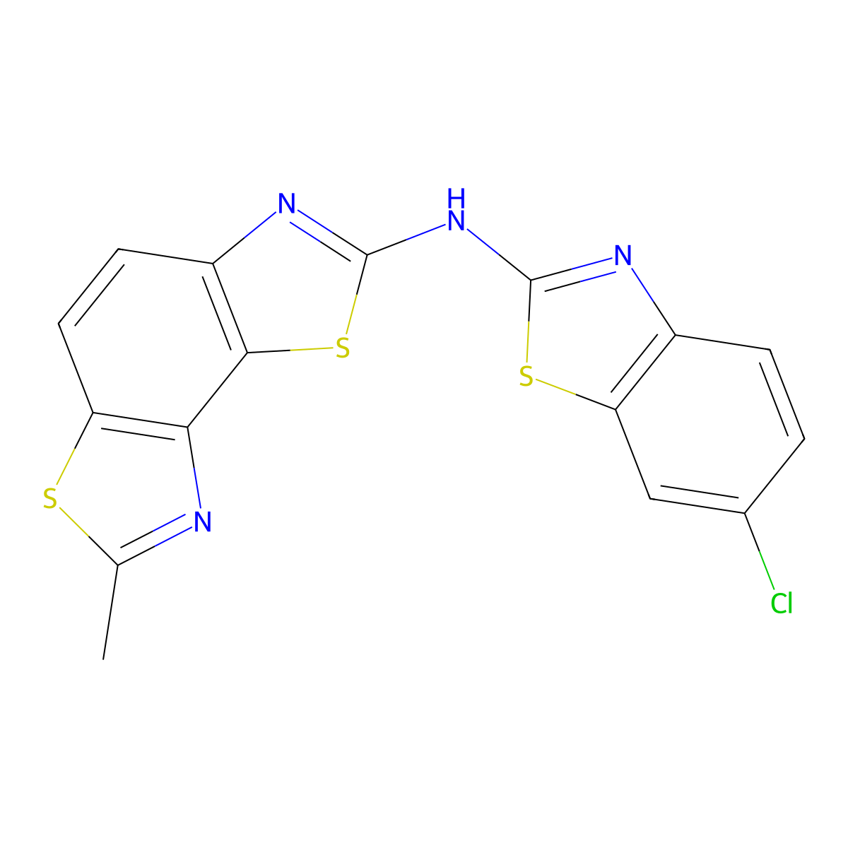 N-(6-chloro-1,3-benzothiazol-2-yl)-7-methyl-[1,3]thiazolo[5,4-e][1,3]benzothiazol-2-amine molecular structure, CAS 862976-48-5