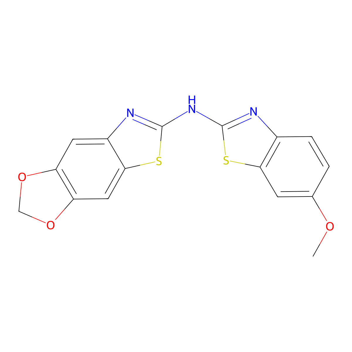 N-(6-methoxy-1,3-benzothiazol-2-yl)-[1,3]dioxolo[4,5-f][1,3]benzothiazol-6-amine molecular structure, CAS 862976-55-4