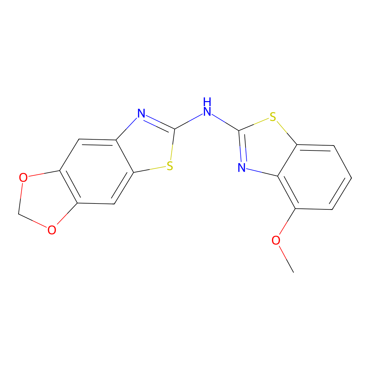 N-(4-methoxy-1,3-benzothiazol-2-yl)-[1,3]dioxolo[4,5-f][1,3]benzothiazol-6-amine molecular structure, CAS 862976-56-5