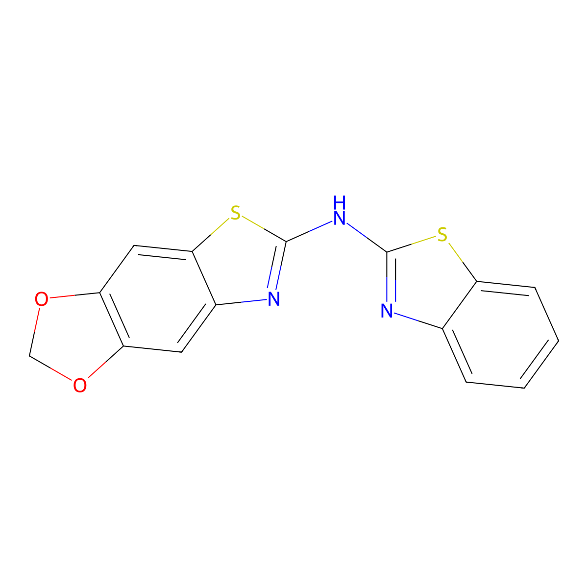 N-(1,3-benzothiazol-2-yl)-[1,3]dioxolo[4,5-f][1,3]benzothiazol-6-amine molecular structure, CAS 862976-59-8