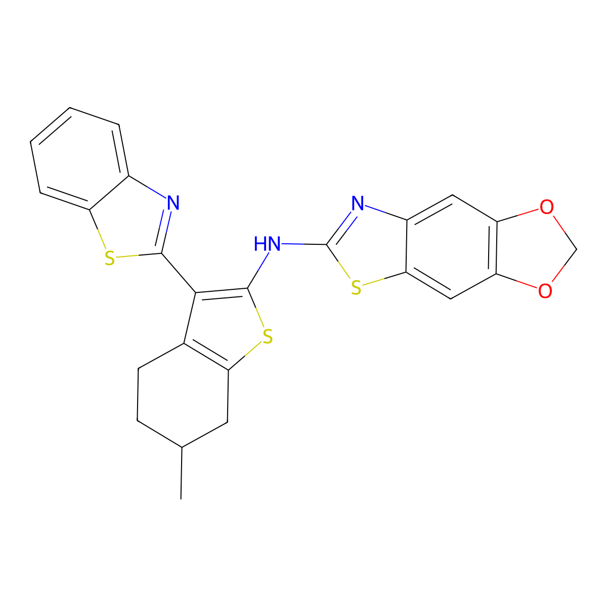 N-(3-(benzo[d]thiazol-2-yl)-6-methyl-4,5,6,7-tetrahydrobenzo[b]thiophen-2-yl)-[1,3]dioxolo[4',5':4,5]benzo[1,2-d]thiazol-6-amine molecular structure, CAS 862976-75-8