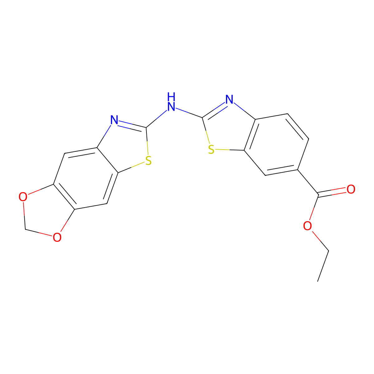 Ethyl 2-([1,3]dioxolo[4,5-f][1,3]benzothiazol-6-ylamino)-1,3-benzothiazole-6-carboxylate molecular structure, CAS 862976-85-0