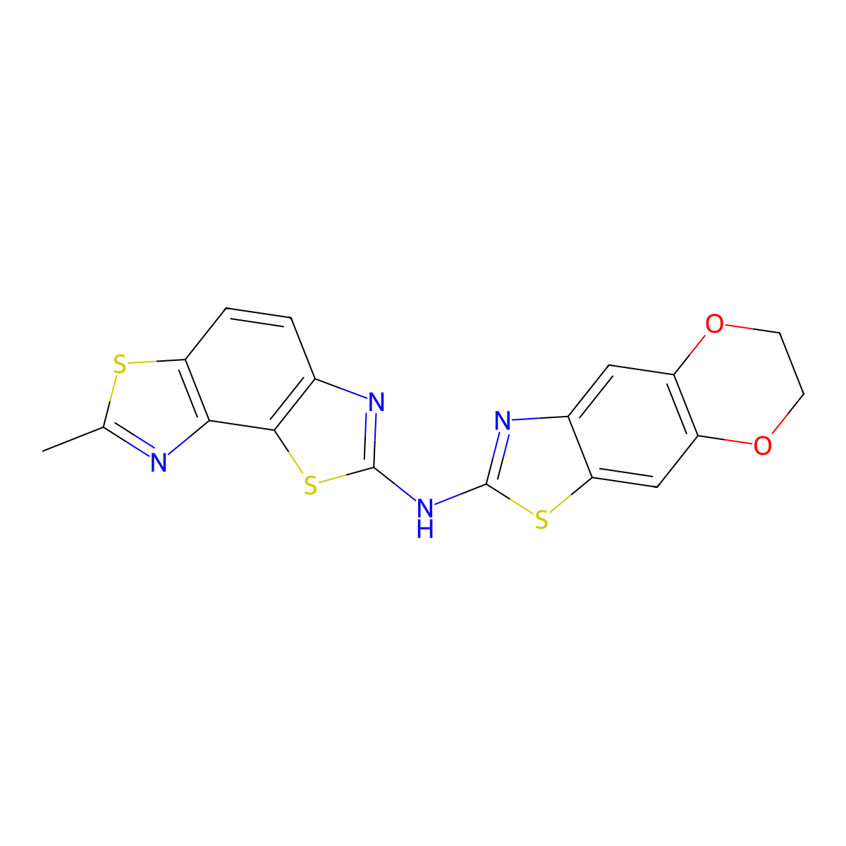 N-{11-methyl-3,10-dithia-5,12-diazatricyclo[7.3.0.0^{2,6}]dodeca-1(9),2(6),4,7,11-pentaen-4-yl}-10,13-dioxa-4-thia-6-azatricyclo[7.4.0.0^{3,7}]trideca-1,3(7),5,8-tetraen-5-amine molecular structure, CAS 862976-97-4