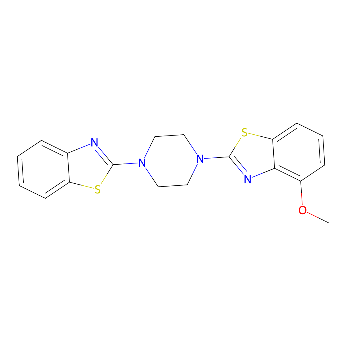 2-[4-(1,3-Benzothiazol-2-yl)piperazin-1-yl]-4-methoxy-1,3-benzothiazole molecular structure, CAS 862976-99-6