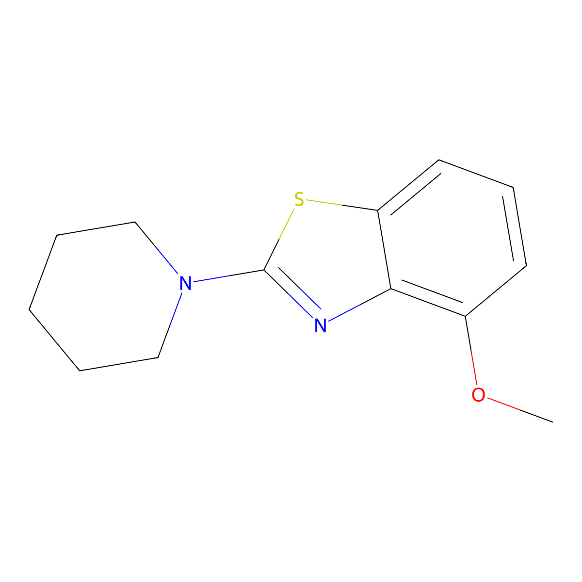 4-Methoxy-2-(piperidin-1-yl)benzo[d]thiazole molecular structure, CAS 862977-00-2