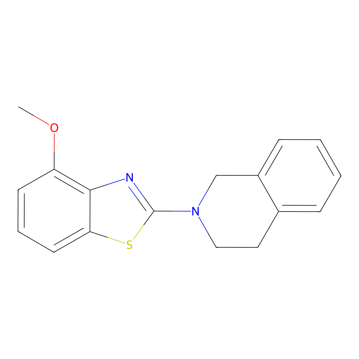 2-(3,4-dihydroisoquinolin-2(1H)-yl)-4-methoxybenzo[d]thiazole molecular structure, CAS 862977-02-4