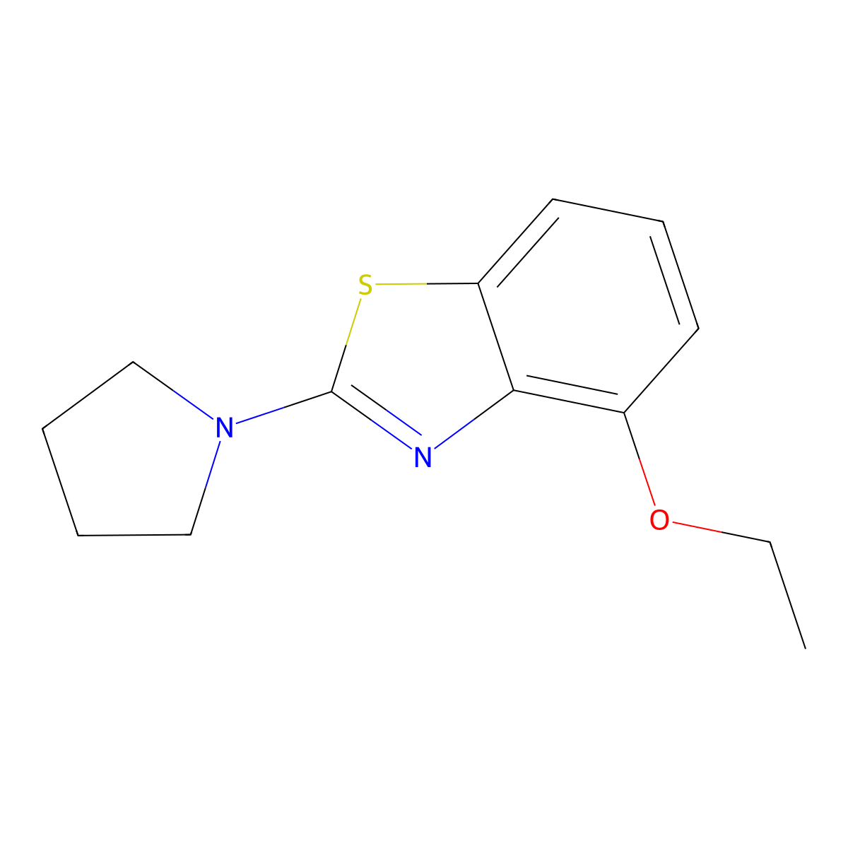 4-Ethoxy-2-(pyrrolidin-1-yl)benzo[d]thiazole molecular structure, CAS 862977-07-9