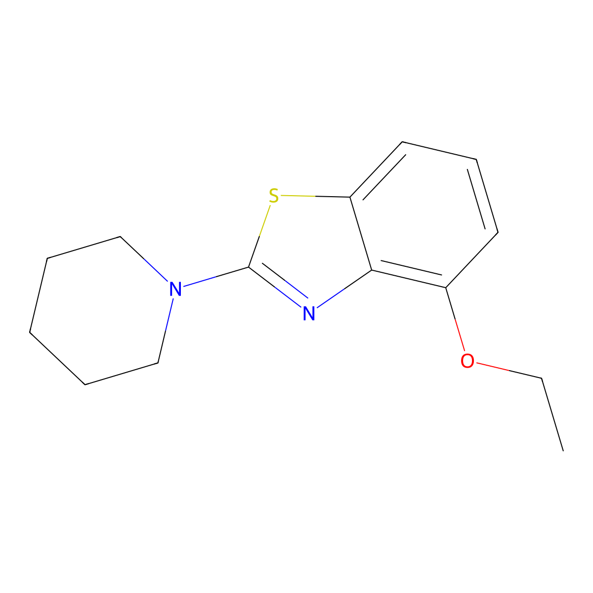 4-Ethoxy-2-piperidin-1-yl-1,3-benzothiazole molecular structure, CAS 862977-08-0