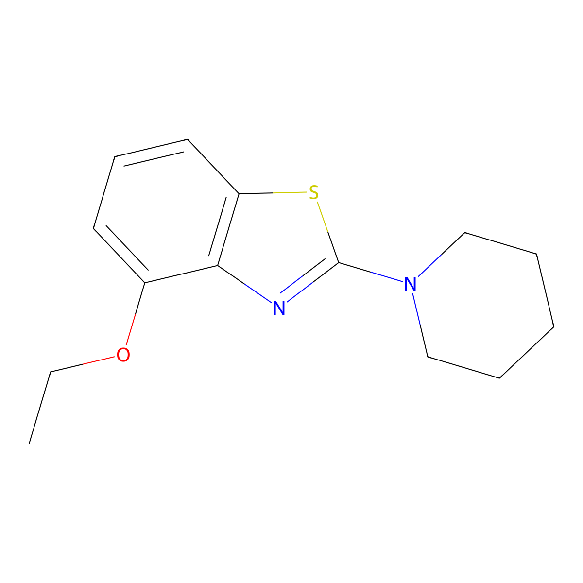4-Ethoxy-2-piperidin-1-yl-1,3-benzothiazole molecular structure, CAS 862977-08-0