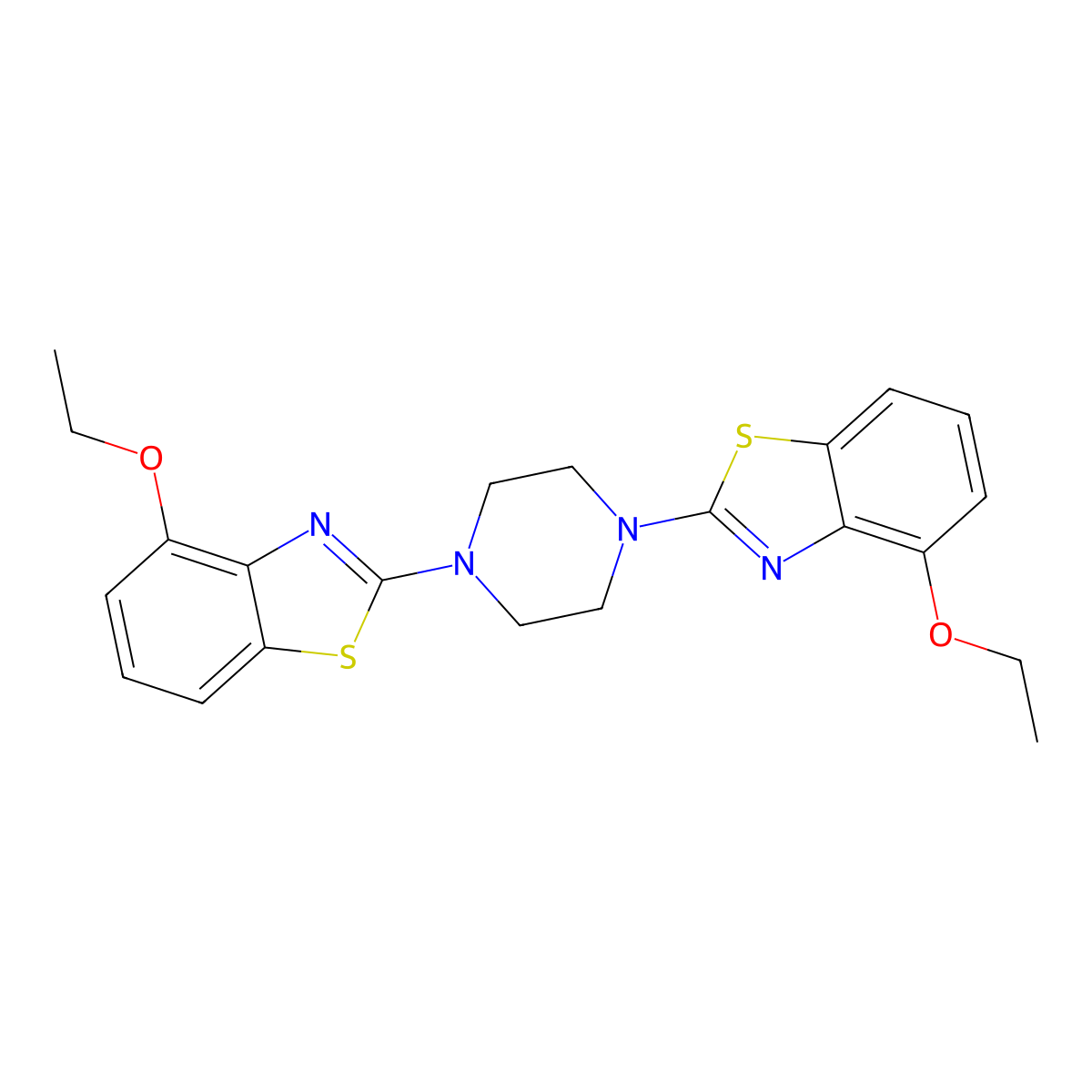 1,4-Bis(4-ethoxybenzo[d]thiazol-2-yl)piperazine molecular structure, CAS 862977-09-1