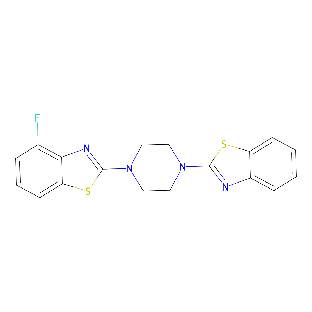2-[4-(1,3-Benzothiazol-2-yl)piperazin-1-yl]-4-fluoro-1,3-benzothiazole molecular structure, CAS 862977-12-6