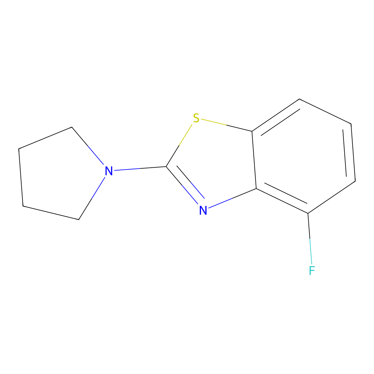 4-Fluoro-2-pyrrolidin-1-yl-1,3-benzothiazole molecular structure, CAS 862977-14-8