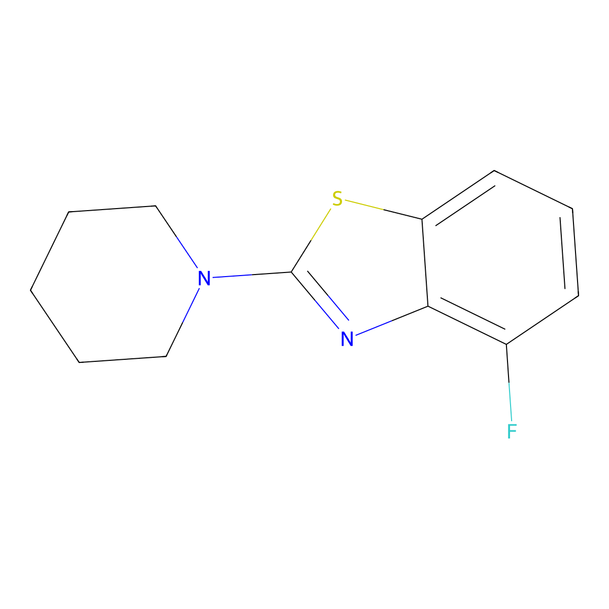 4-Fluoro-2-piperidin-1-yl-1,3-benzothiazole molecular structure, CAS 862977-15-9