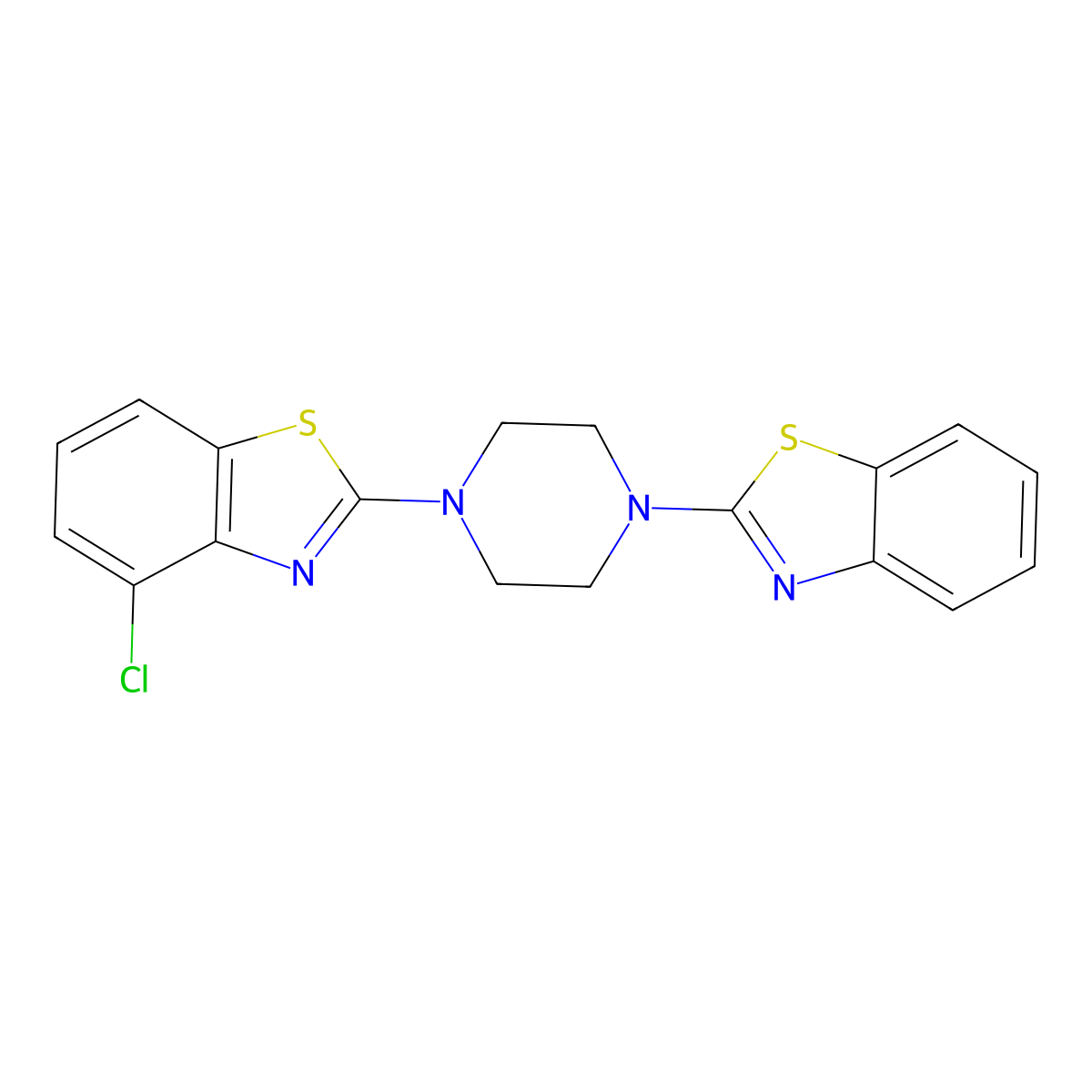 2-[4-(1,3-Benzothiazol-2-yl)piperazin-1-yl]-4-chloro-1,3-benzothiazole molecular structure, CAS 862977-18-2