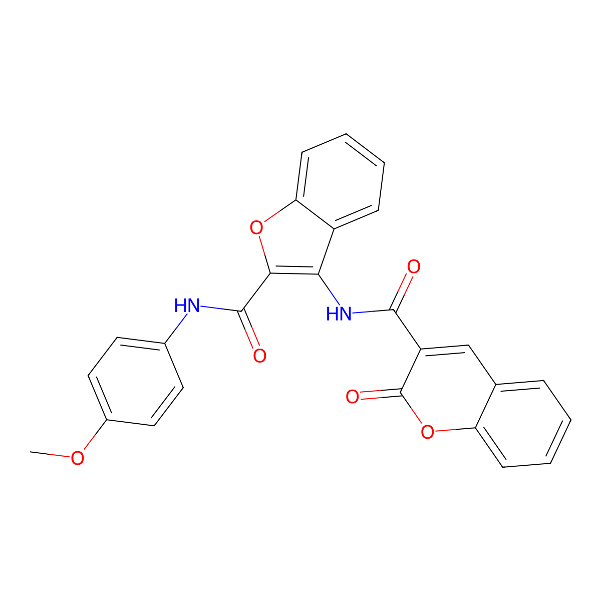 N-(2-((4-methoxyphenyl)carbamoyl)benzofuran-3-yl)-2-oxo-2H-chromene-3-carboxamide molecular structure, CAS 862977-44-4