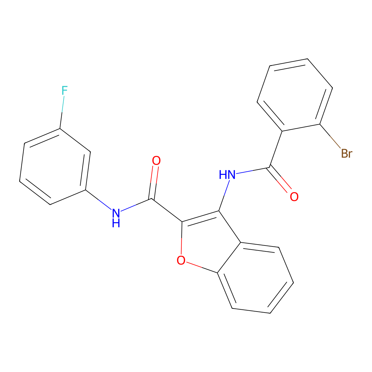 3-(2-bromobenzamido)-N-(3-fluorophenyl)benzofuran-2-carboxamide molecular structure, CAS 862977-69-3