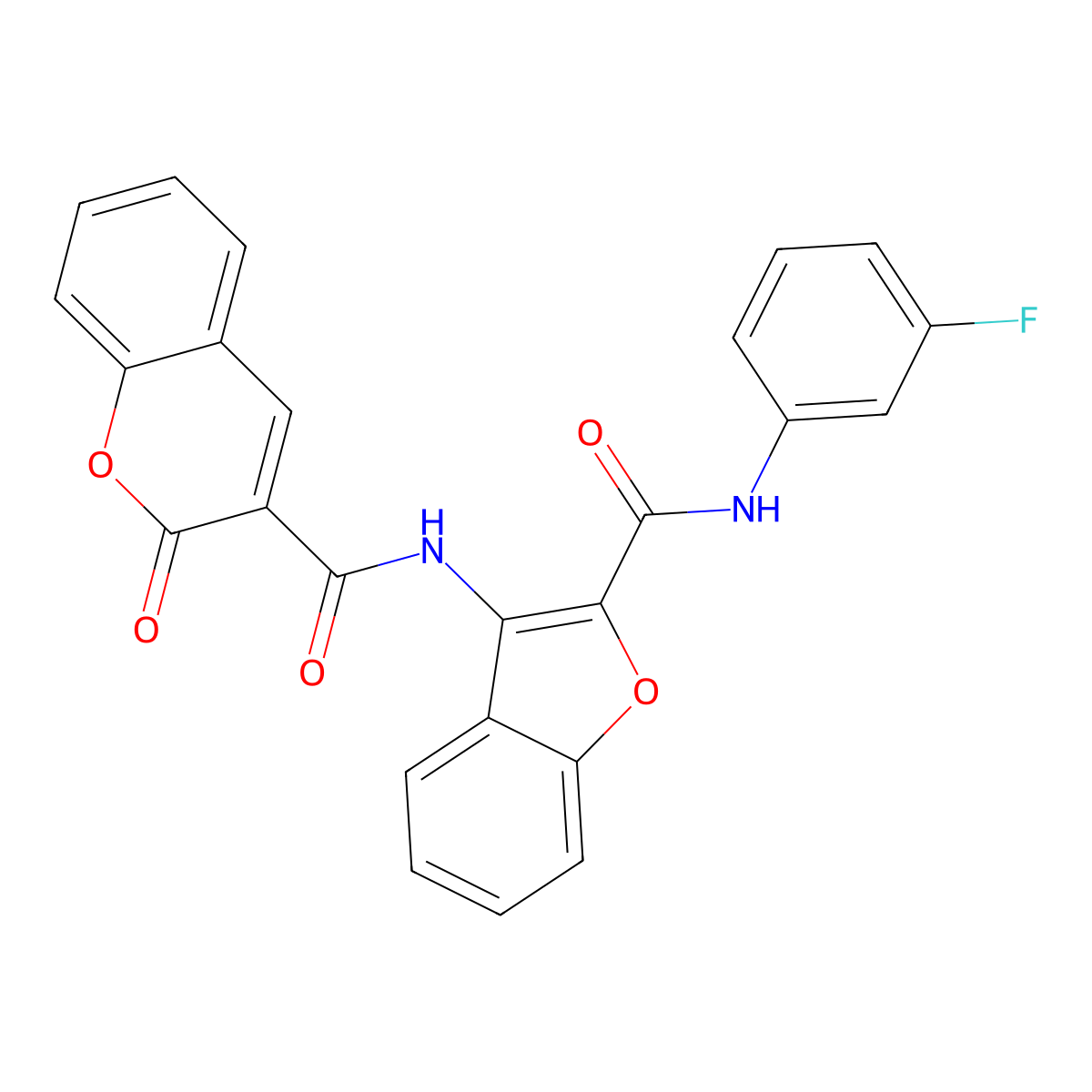 N-(2-((3-fluorophenyl)carbamoyl)benzofuran-3-yl)-2-oxo-2H-chromene-3-carboxamide molecular structure, CAS 862977-71-7