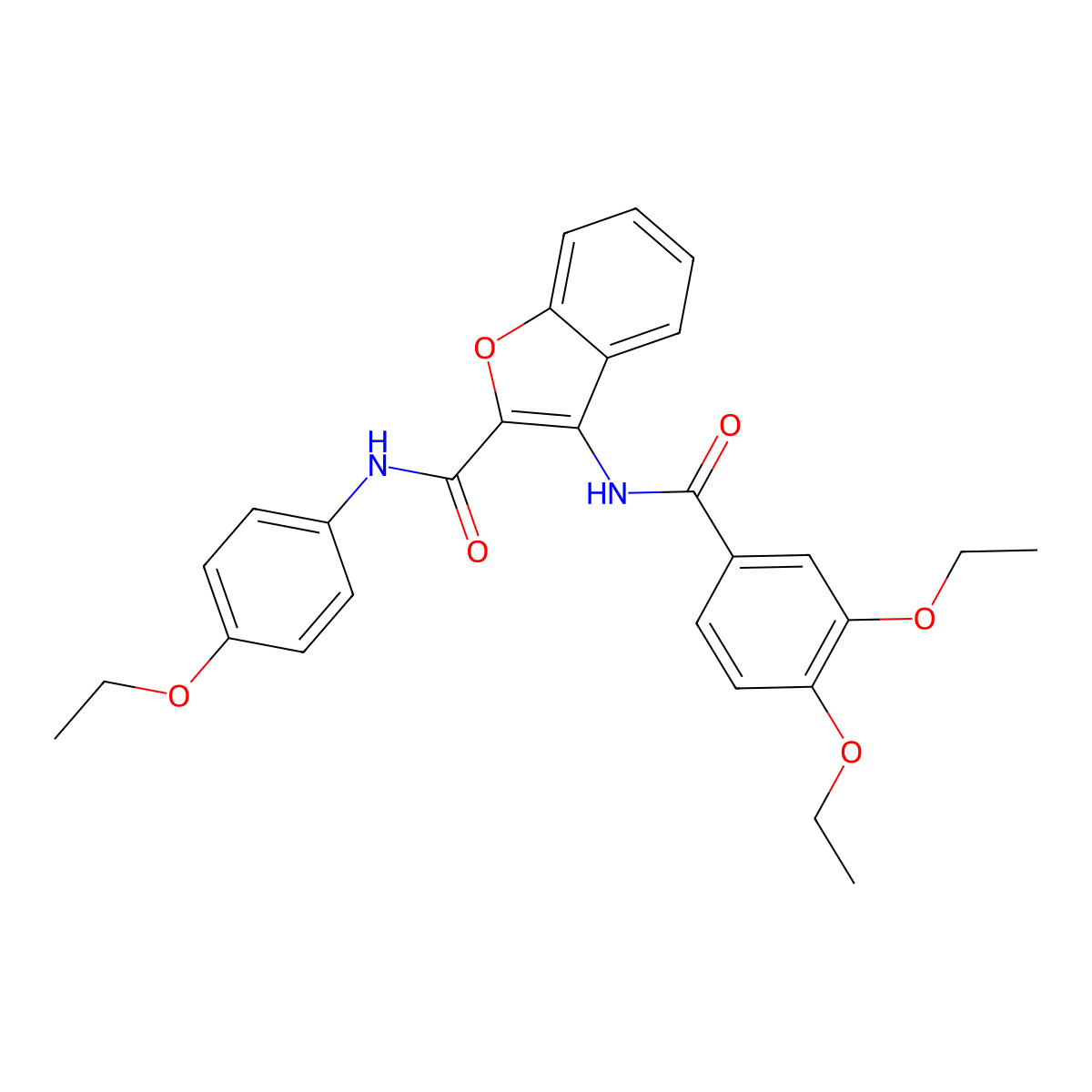 3-(3,4-diethoxybenzamido)-N-(4-ethoxyphenyl)benzofuran-2-carboxamide molecular structure, CAS 862978-04-9