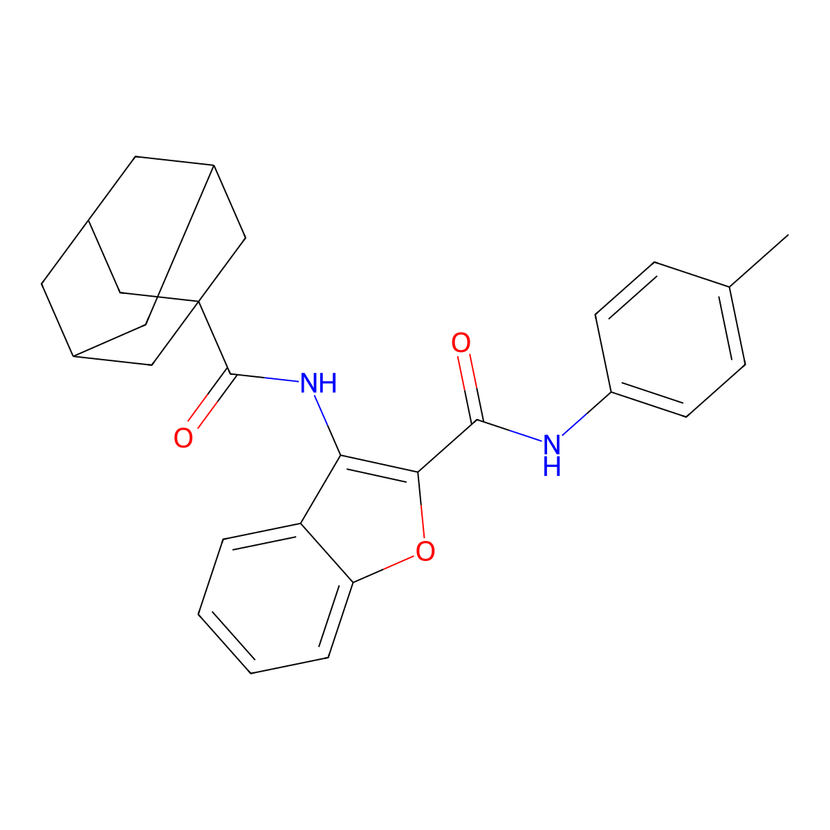 3-(Adamantane-1-amido)-N-(4-methylphenyl)-1-benzofuran-2-carboxamide molecular structure, CAS 862978-36-7