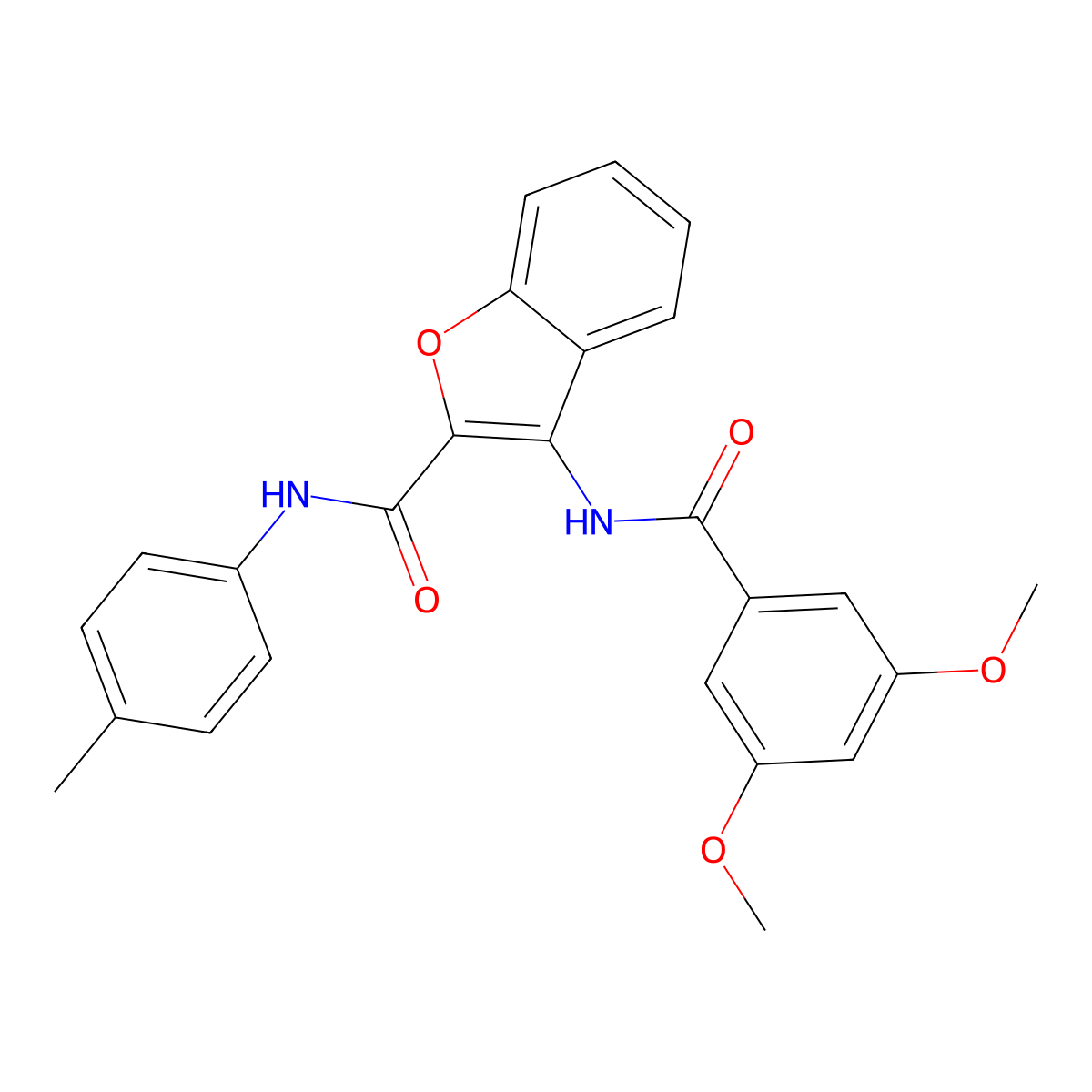 3-(3,5-dimethoxybenzamido)-N-(p-tolyl)benzofuran-2-carboxamide molecular structure, CAS 862978-42-5