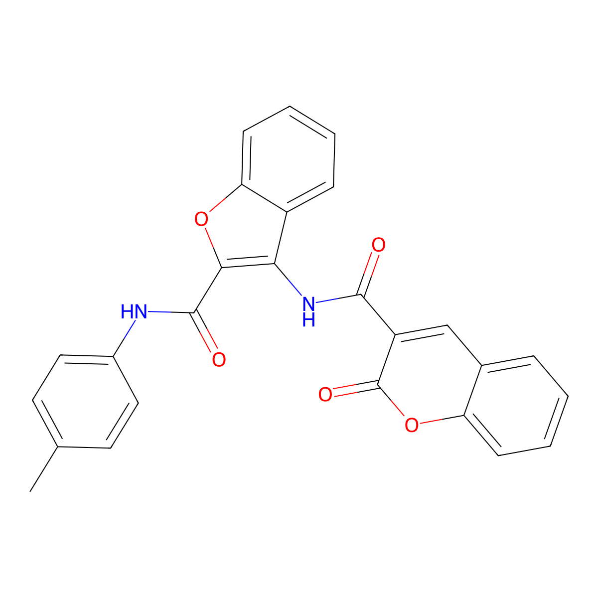 N-{2-[(4-methylphenyl)carbamoyl]-1-benzofuran-3-yl}-2-oxo-2H-chromene-3-carboxamide molecular structure, CAS 862978-53-8