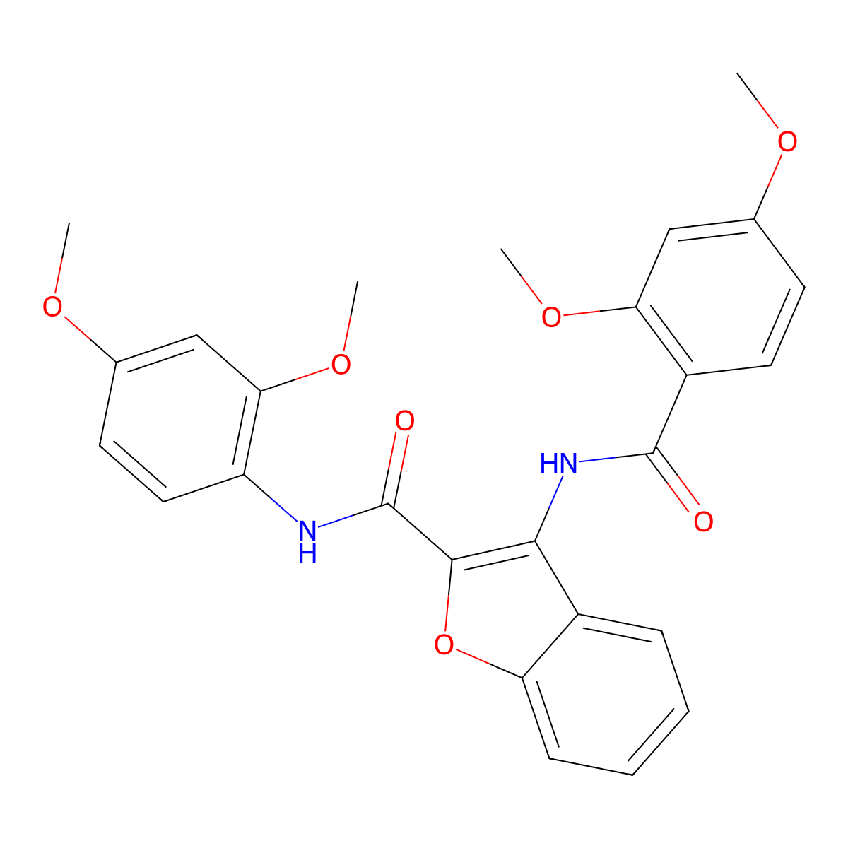 3-(2,4-dimethoxybenzamido)-N-(2,4-dimethoxyphenyl)benzofuran-2-carboxamide molecular structure, CAS 862978-81-2