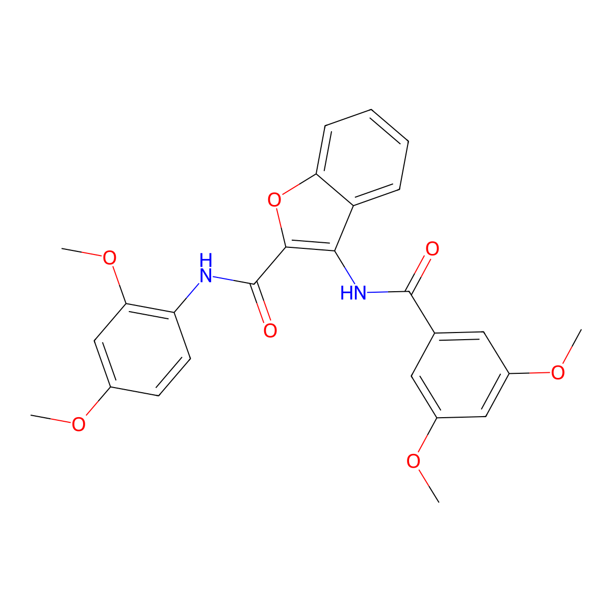 3-(3,5-dimethoxybenzamido)-N-(2,4-dimethoxyphenyl)benzofuran-2-carboxamide molecular structure, CAS 862978-84-5