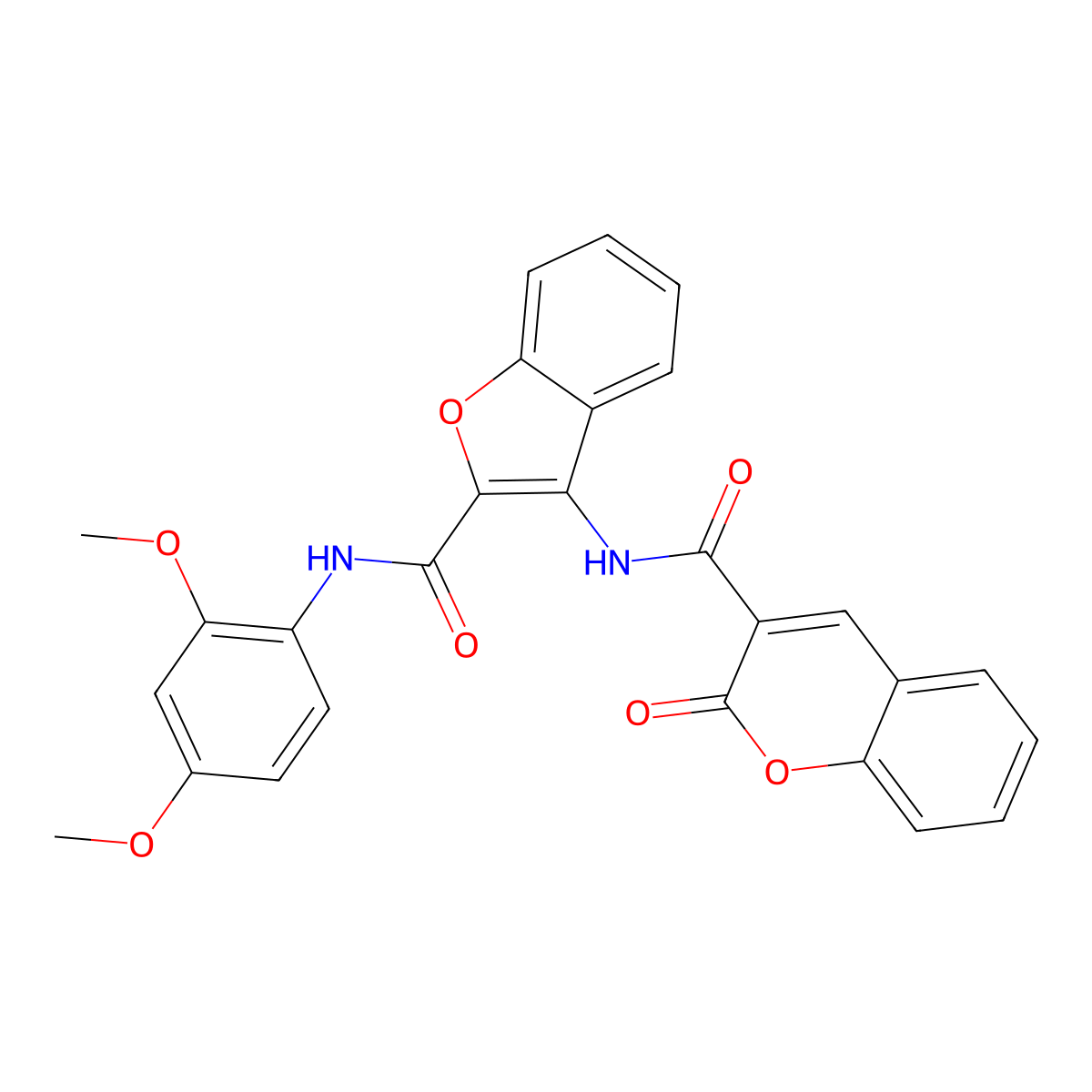 N-(2-((2,4-dimethoxyphenyl)carbamoyl)benzofuran-3-yl)-2-oxo-2H-chromene-3-carboxamide molecular structure, CAS 862979-10-0