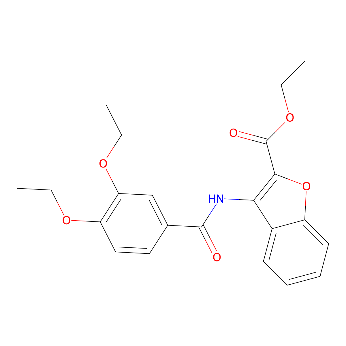 Ethyl 3-(3,4-diethoxybenzamido)benzofuran-2-carboxylate molecular structure, CAS 862979-24-6