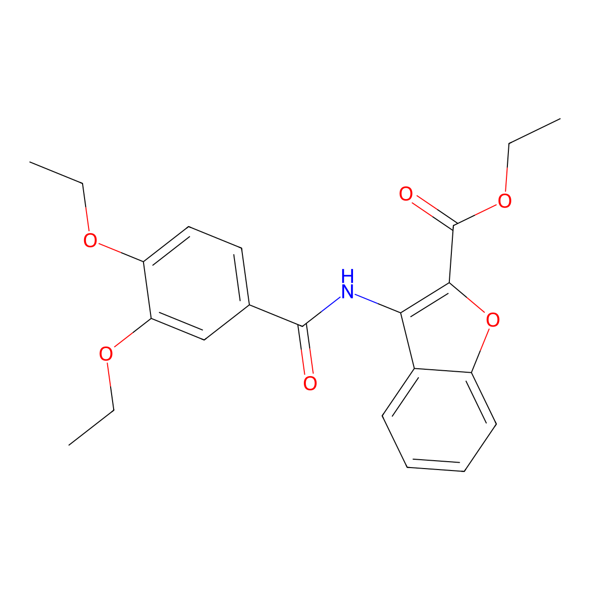 Ethyl 3-(3,4-diethoxybenzamido)benzofuran-2-carboxylate molecular structure, CAS 862979-24-6