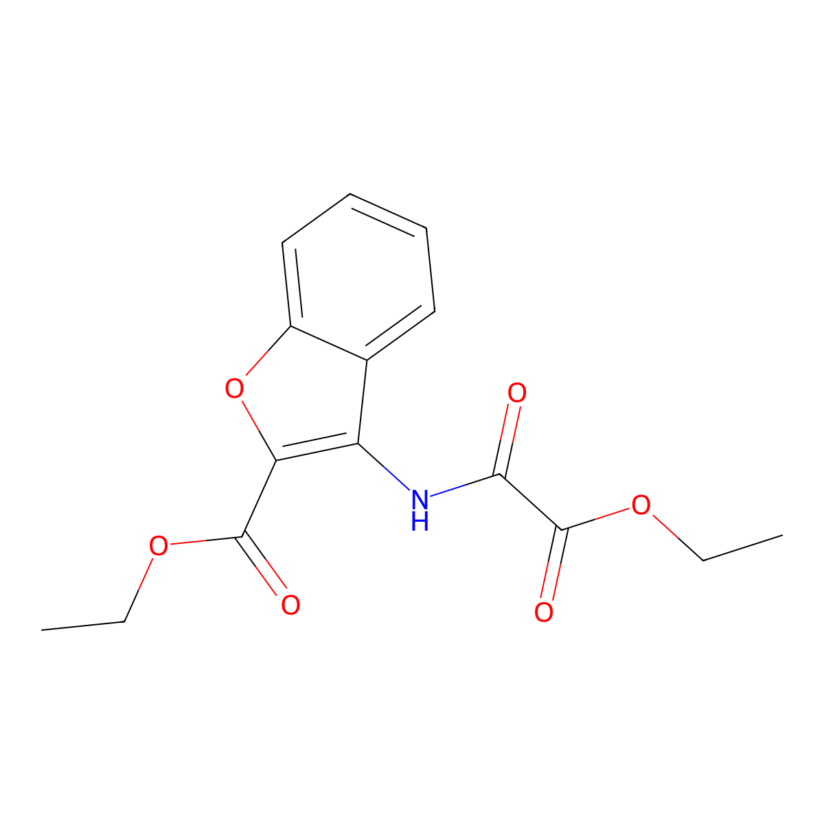 Ethyl 3-(2-ethoxy-2-oxoacetamido)benzofuran-2-carboxylate molecular structure, CAS 862979-26-8
