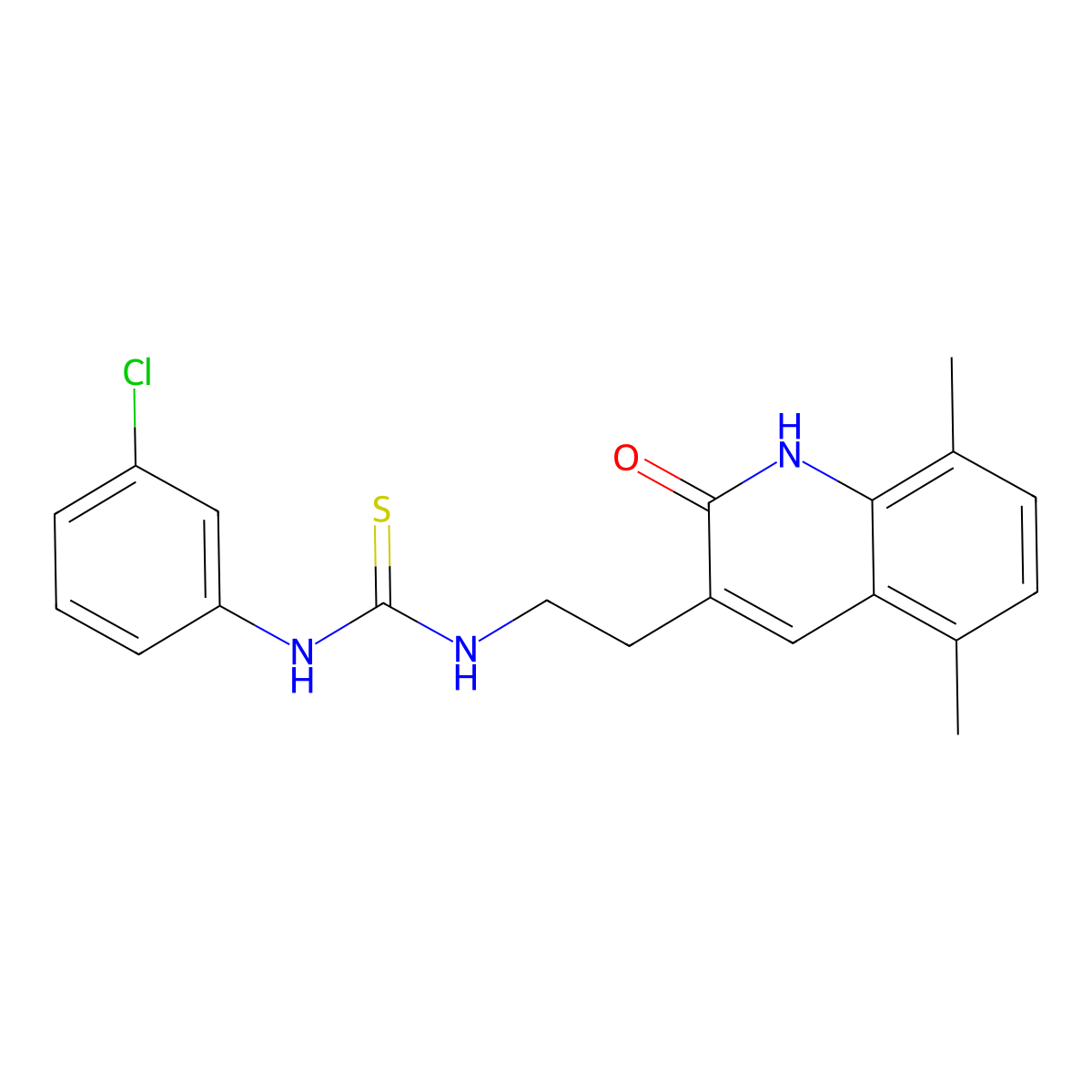 1-(3-chlorophenyl)-3-[2-(5,8-dimethyl-2-oxo-1H-quinolin-3-yl)ethyl]thiourea molecular structure, CAS 862979-27-9