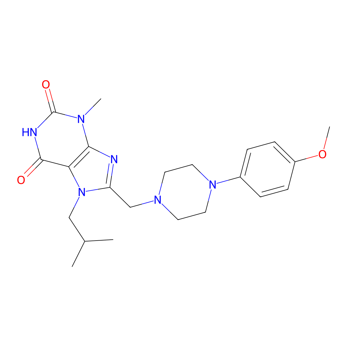 8-{[4-(4-methoxyphenyl)piperazin-1-yl]methyl}-3-methyl-7-(2-methylpropyl)-2,3,6,7-tetrahydro-1H-purine-2,6-dione molecular structure, CAS 862979-42-8