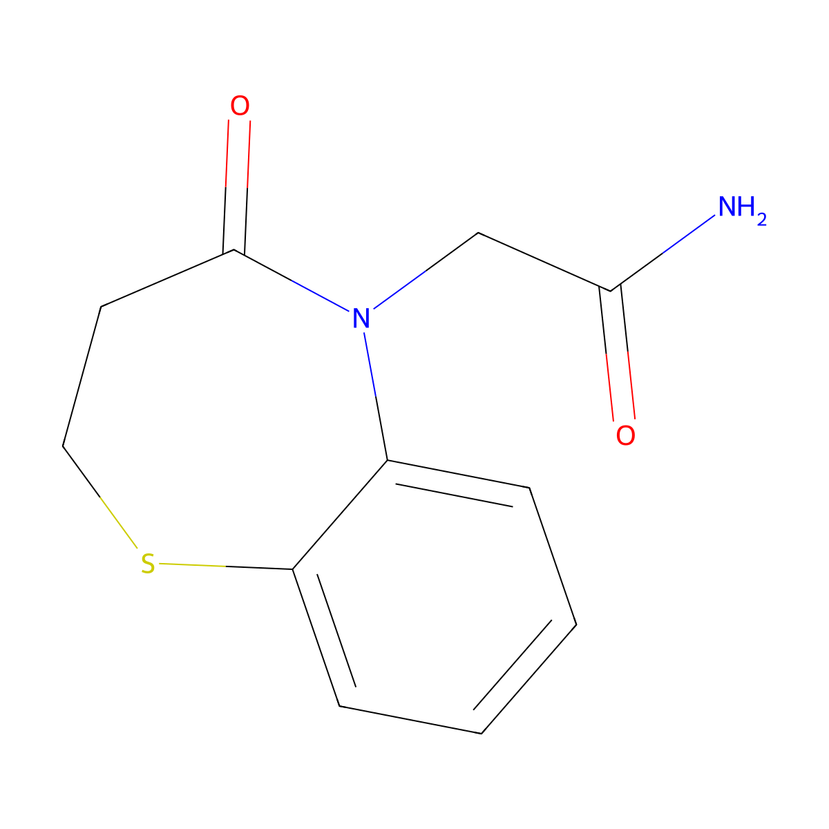 2-(4-Oxo-2,3-dihydro-1,5-benzothiazepin-5-yl)acetamide molecular structure, CAS 862980-04-9