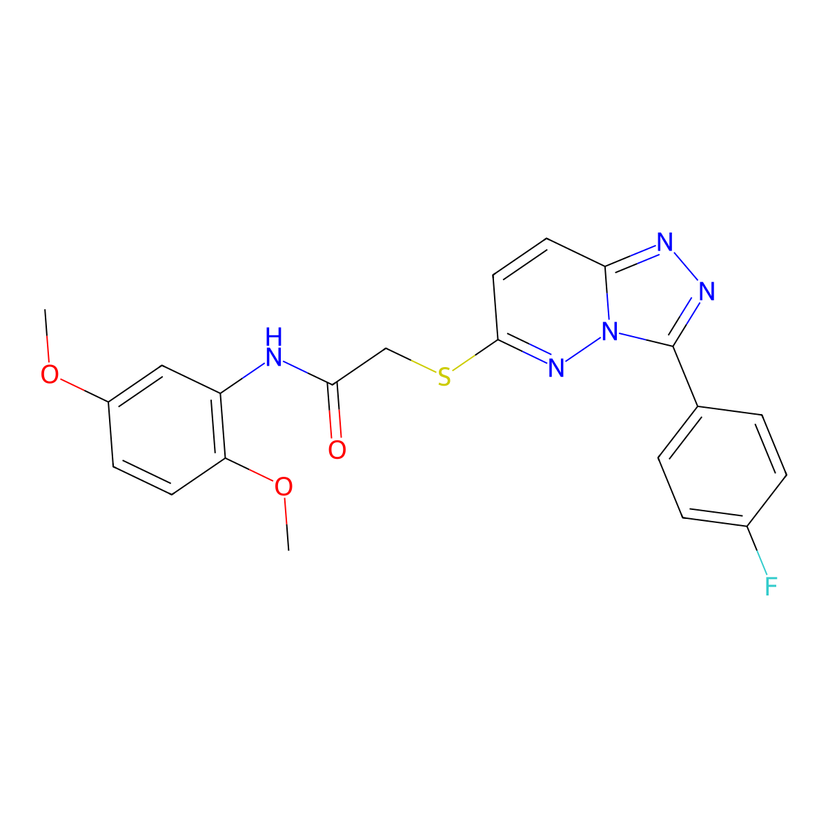 N-(2,5-dimethoxyphenyl)-2-((3-(4-fluorophenyl)-[1,2,4]triazolo[4,3-b]pyridazin-6-yl)thio)acetamide molecular structure, CAS 862980-22-1