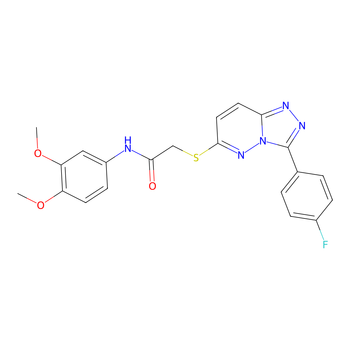 N-(3,4-dimethoxyphenyl)-2-((3-(4-fluorophenyl)-[1,2,4]triazolo[4,3-b]pyridazin-6-yl)thio)acetamide molecular structure, CAS 862980-23-2