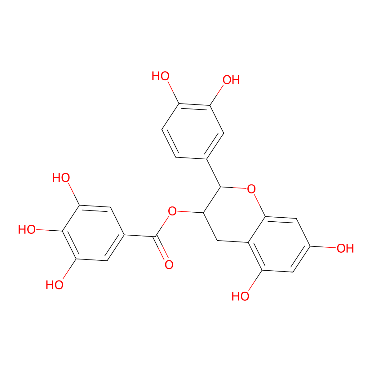 Epicatechin-3-Gallate molecular structure, CAS 863-03-6