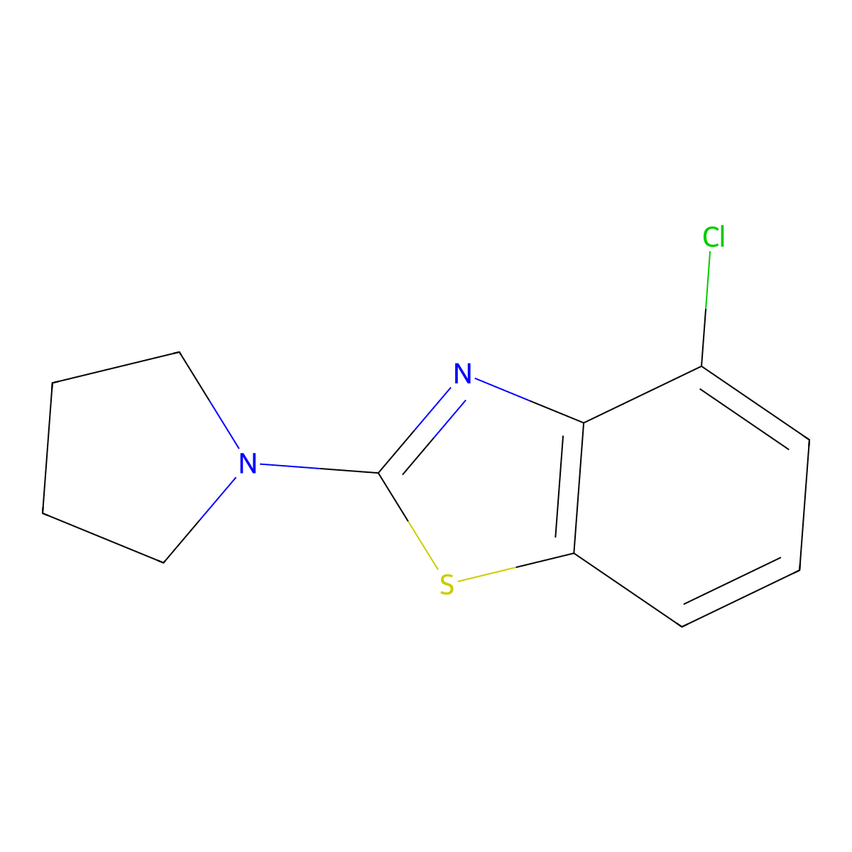 4-Chloro-2-pyrrolidin-1-yl-1,3-benzothiazole molecular structure, CAS 863000-85-5