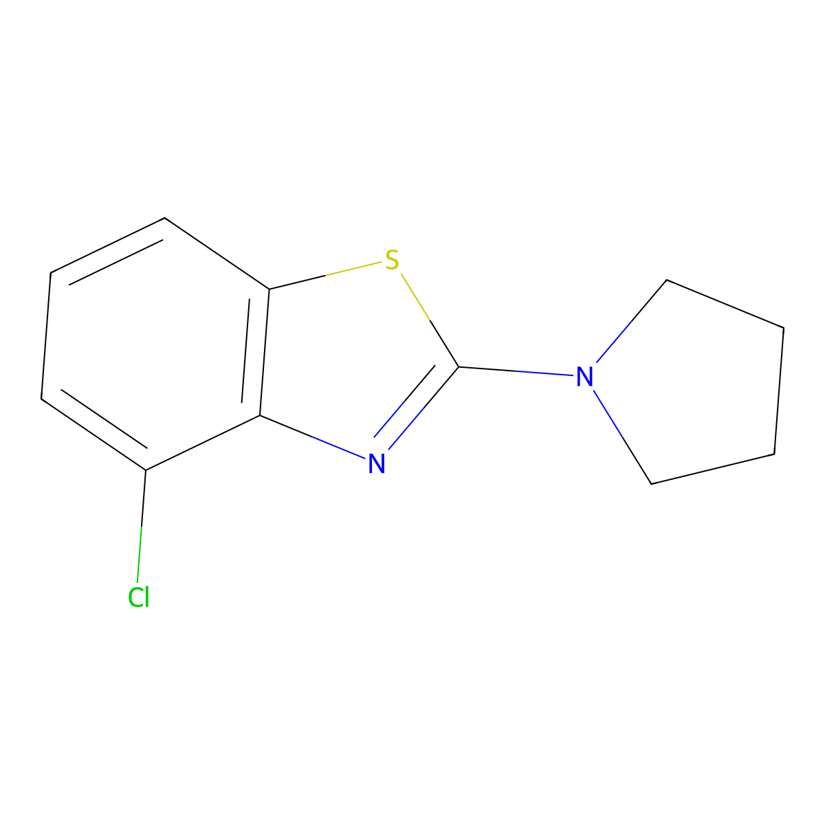 4-Chloro-2-pyrrolidin-1-yl-1,3-benzothiazole molecular structure, CAS 863000-85-5