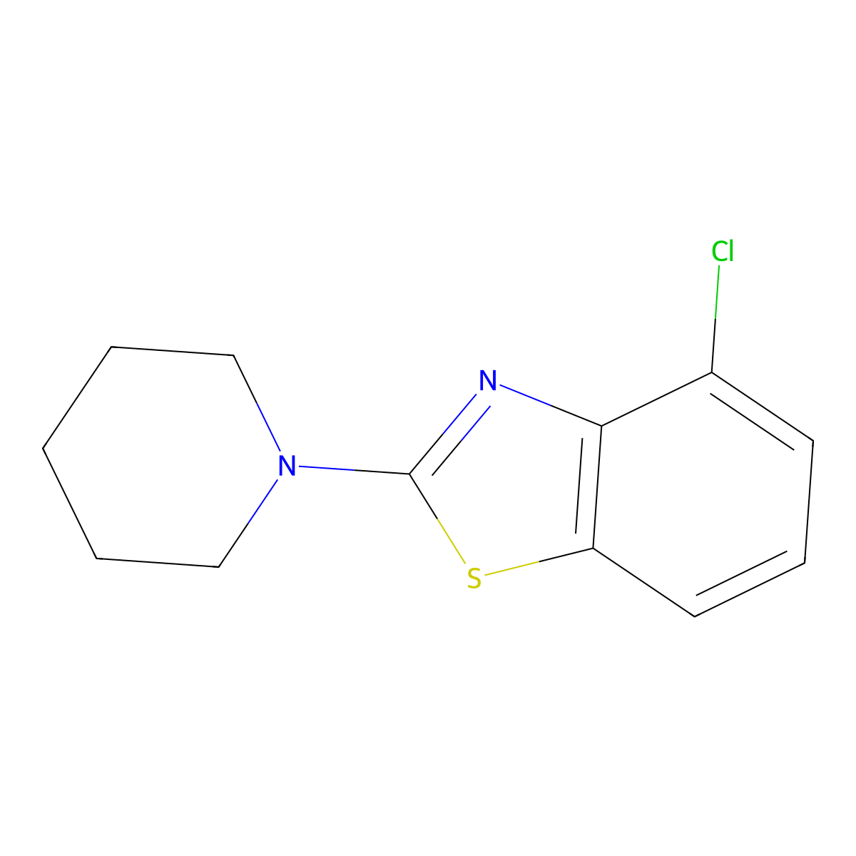 4-Chloro-2-piperidin-1-yl-1,3-benzothiazole molecular structure, CAS 863000-86-6