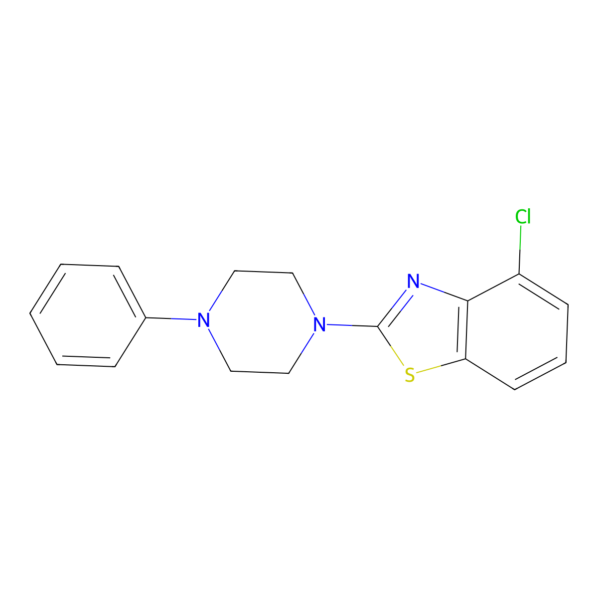 4-Chloro-2-(4-phenylpiperazin-1-yl)-1,3-benzothiazole molecular structure, CAS 863000-88-8