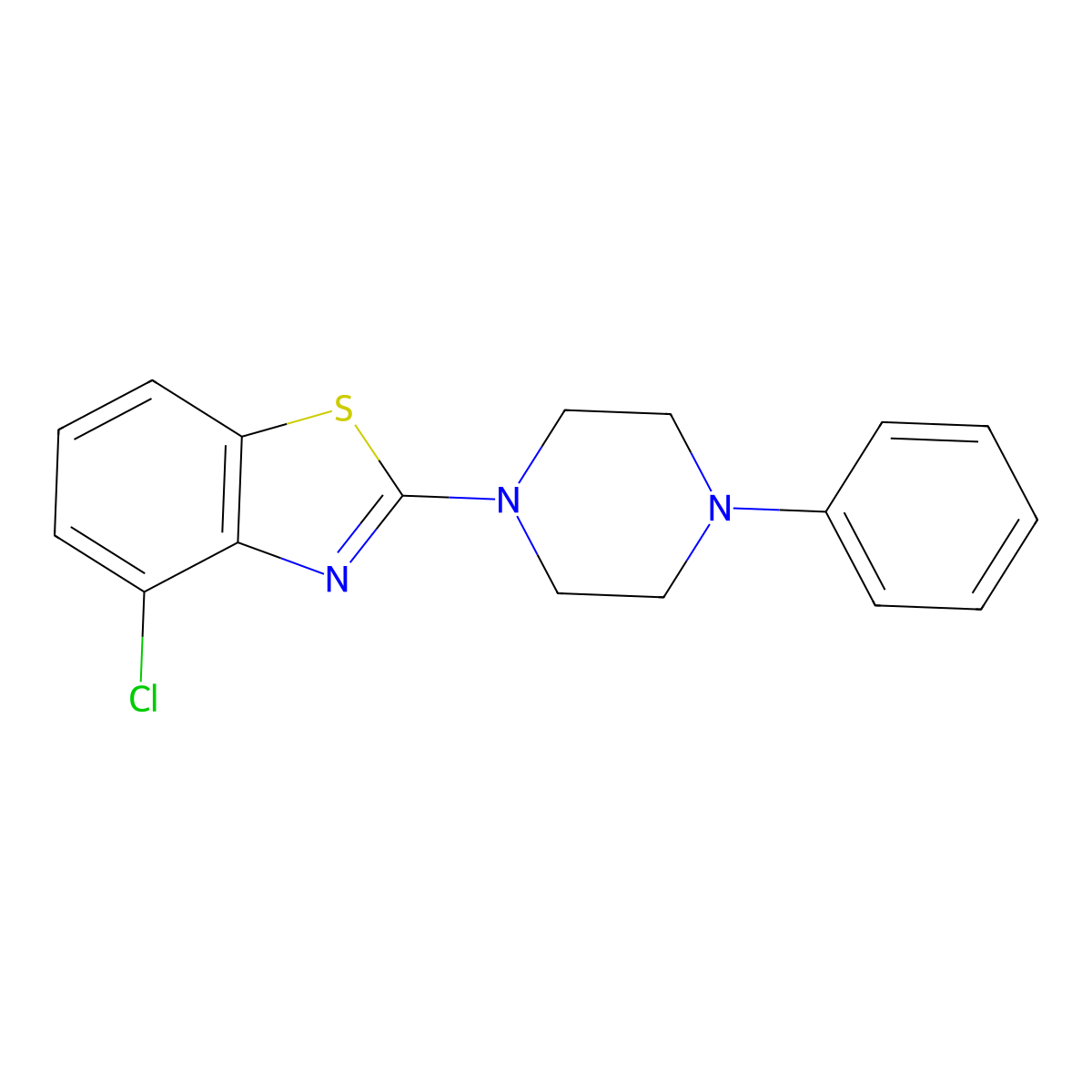 4-Chloro-2-(4-phenylpiperazin-1-yl)-1,3-benzothiazole molecular structure, CAS 863000-88-8